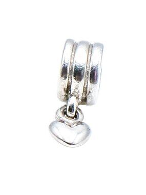 Pandora Retired Floating Heart Dangle Sterling Silver Love Charm